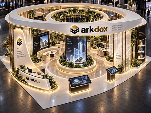 Arkdox pavilion interactive kiosks and display shelving